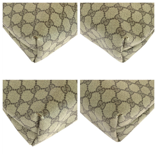 GUCCI Tote Bag 62503 GG Supreme canvas, leather Brown Metal Tote Bag Shoulder Bag Old Gucci Shelly Line Interlocking Women(Unisex) Used Authentic