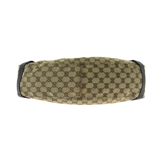 GUCCI Tote Bag 130736 GG canvas Brown Gold Metal Tote Bag Shoulder Bag Women Used Authentic