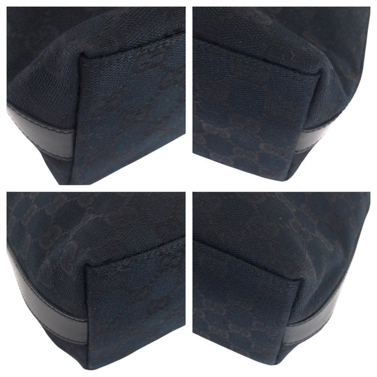 GUCCI Shoulder Bag 000 0602 GG canvas, leather Black black Hobo Shoulder Bag Women Used Authentic