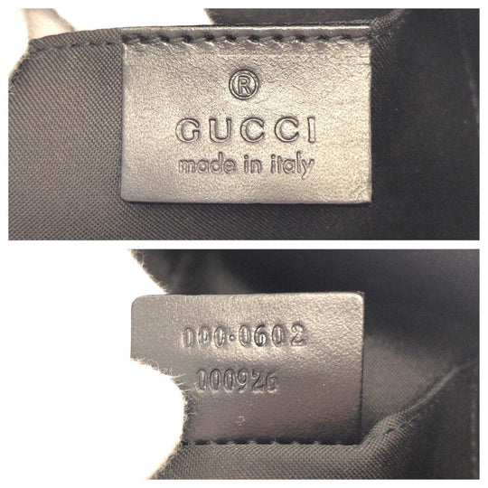 GUCCI Shoulder Bag 000 0602 GG canvas, leather Black black Hobo Shoulder Bag Women Used Authentic