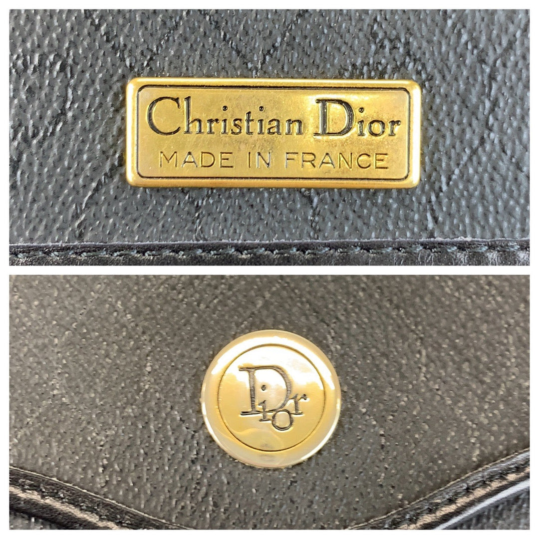 Dior Shoulder Bag PVC, Leather Black GoldMetal Honeycomb Women Used Authentic