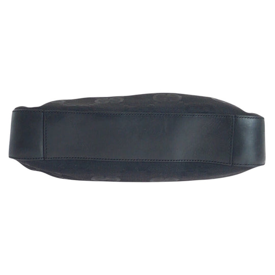 GUCCI Shoulder Bag 001 3821 Canvas, Leather Black SilverMetal Shoulder Bag Hobo Jumbo GG Women Used Authentic