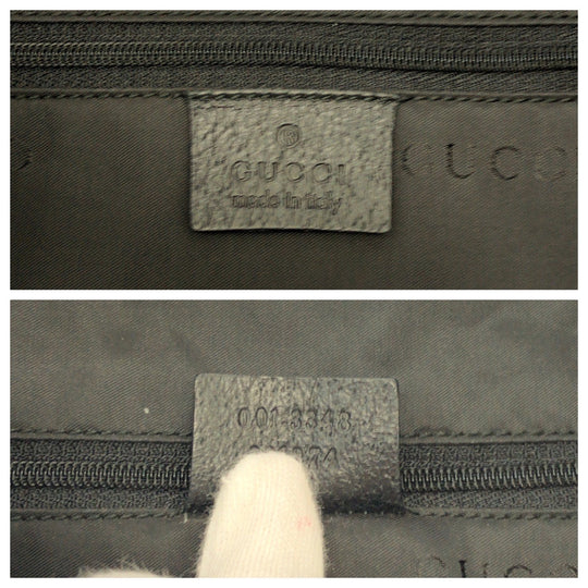 GUCCI Shoulder Bag 001 3348 GG canvas Black SilverMetal Hobo Shoulder Bag Handbag Jackie Women Used Authentic