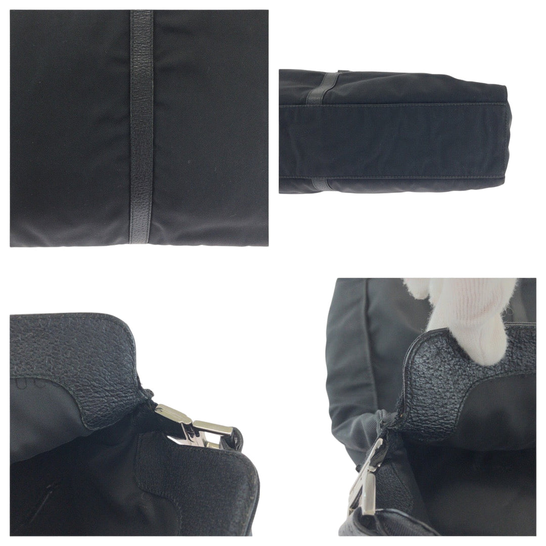 GUCCI Shoulder Bag 001 3348 GG canvas Black SilverMetal Hobo Shoulder Bag Handbag Jackie Women Used Authentic