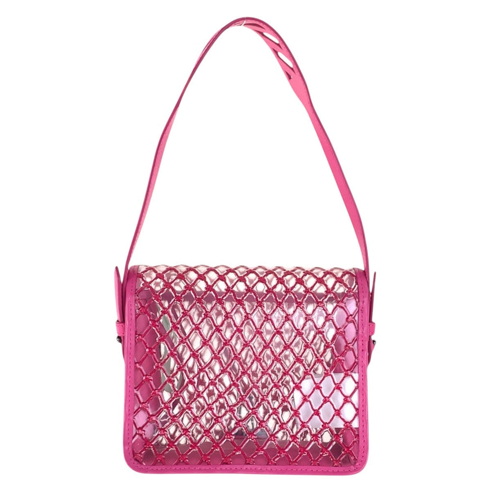 OFF-WHITE Shoulder Bag Plastics, Leather Pink Black Metal Shoulder Bag Handbag 2WAY Women Used Authentic