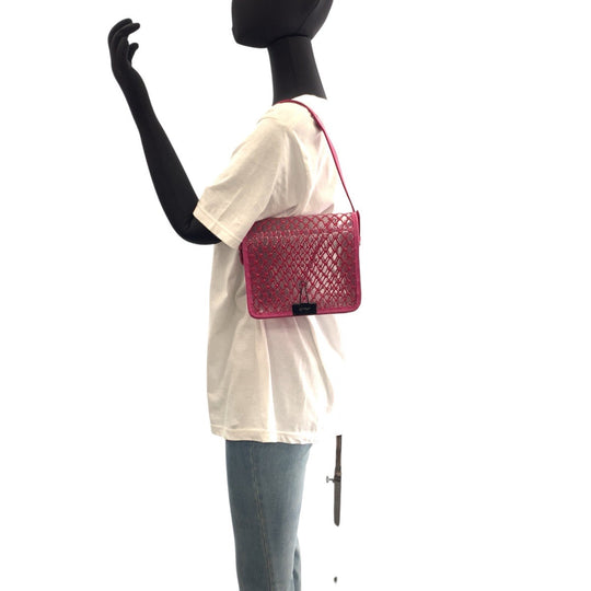 OFF-WHITE Shoulder Bag Plastics, Leather Pink Black Metal Shoulder Bag Handbag 2WAY Women Used Authentic