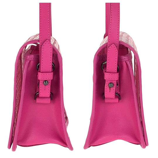 OFF-WHITE Shoulder Bag Plastics, Leather Pink Black Metal Shoulder Bag Handbag 2WAY Women Used Authentic
