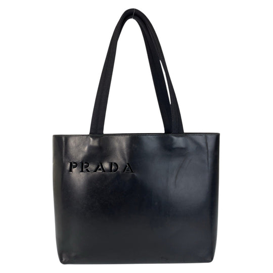 PRADA Tote Bag leather black