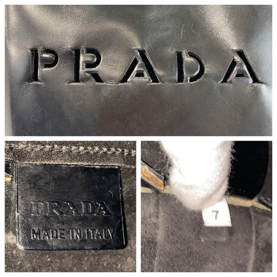 PRADA Tote Bag leather black
