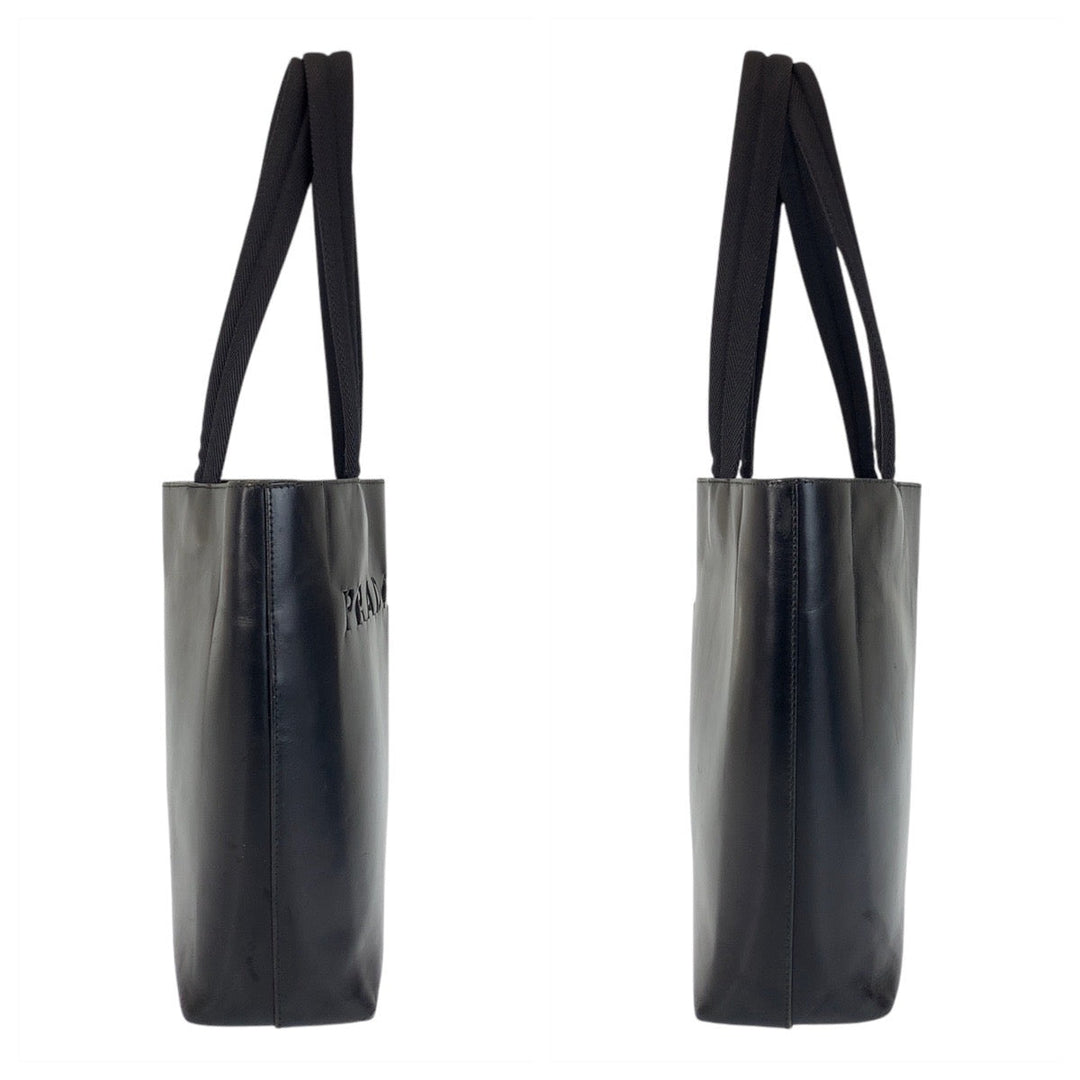 PRADA Tote Bag leather black