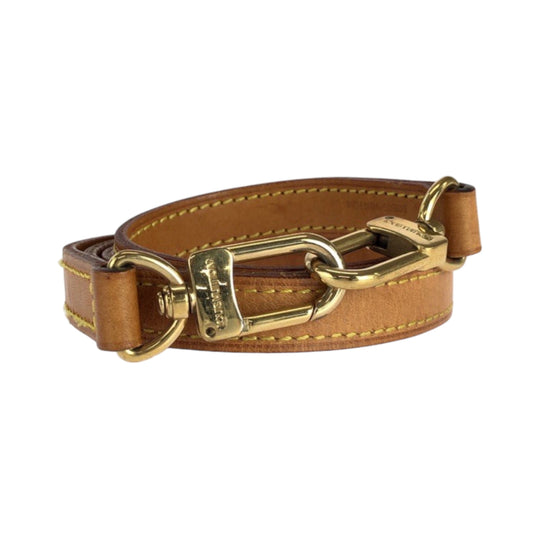 LOUIS VUITTON Shoulder strap leather Brown Gold Metal Shoulder strap only Unisex Women(Unisex) Used Authentic