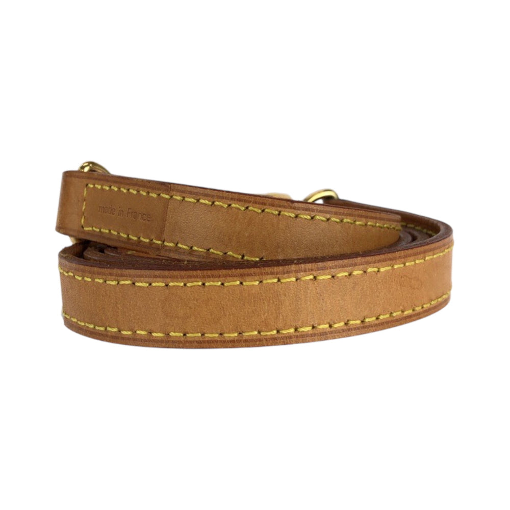 LOUIS VUITTON Shoulder strap leather Brown Gold Metal Shoulder strap only Unisex Women(Unisex) Used Authentic