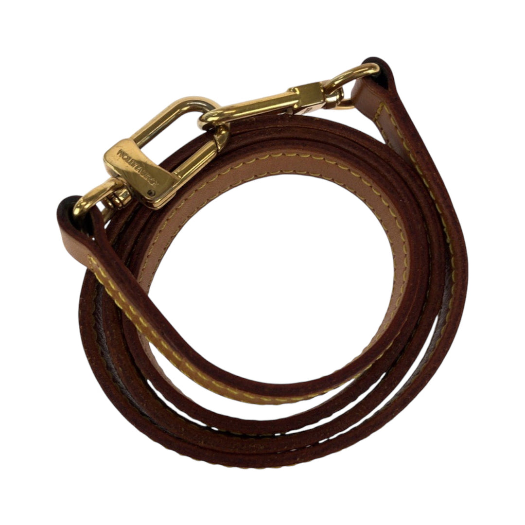 LOUIS VUITTON Shoulder strap leather Brown Gold Metal Shoulder strap only Unisex Women(Unisex) Used Authentic