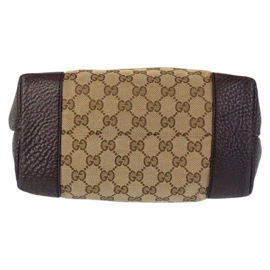 GUCCI Tote Bag 247237 GG canvas, leather Beige Brown Gold Metal Tote Bag Shoulder Bag Women Used Authentic