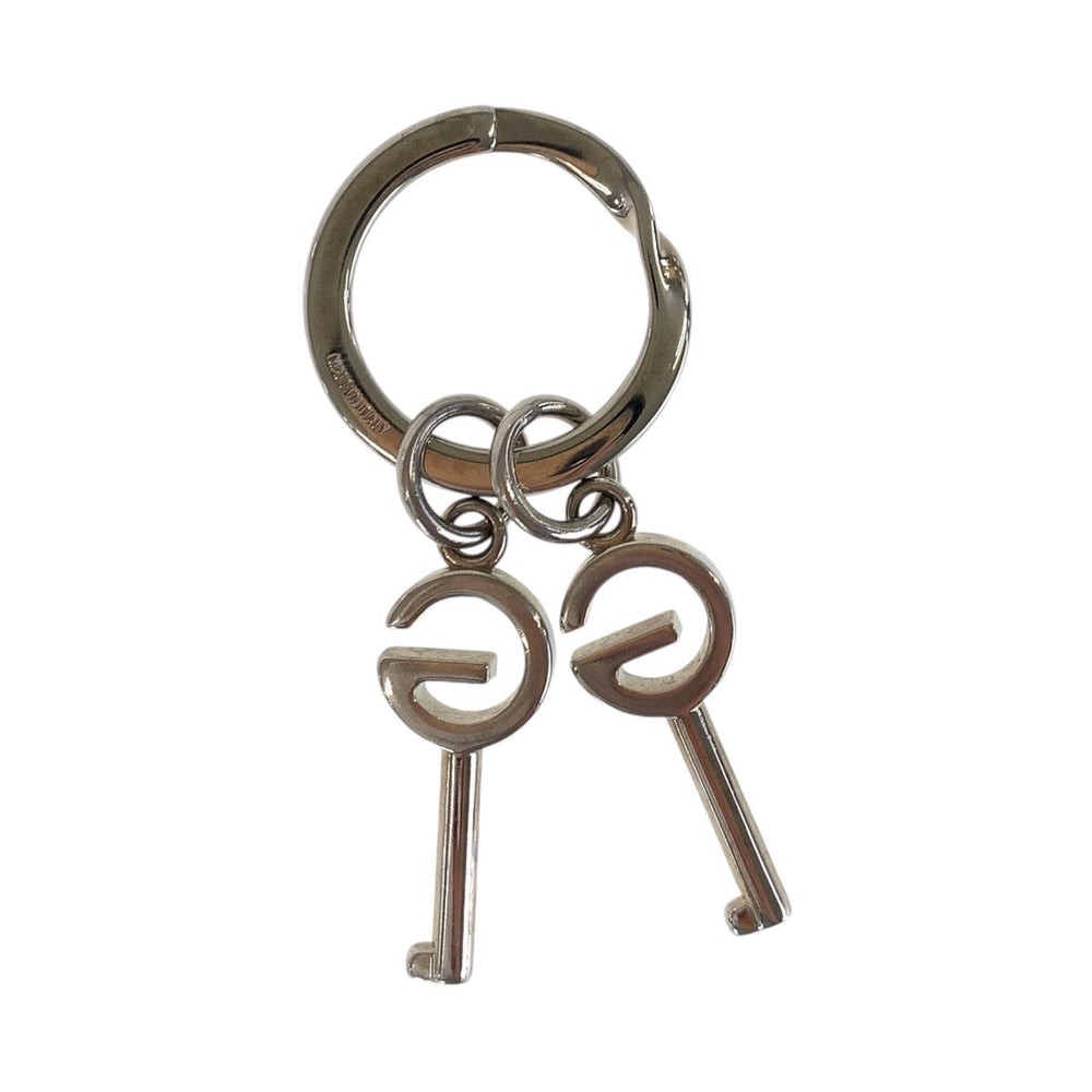 GUCCI key ring metal Silver Keychains Unisex GG pattern Women(Unisex) Used Authentic
