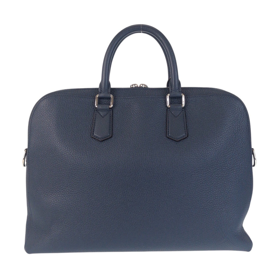 LOUIS VUITTON Business bag M41351 leather Navy SilverMetal Business bag briefcase Taurillon Clemence Victor mens Used Authentic