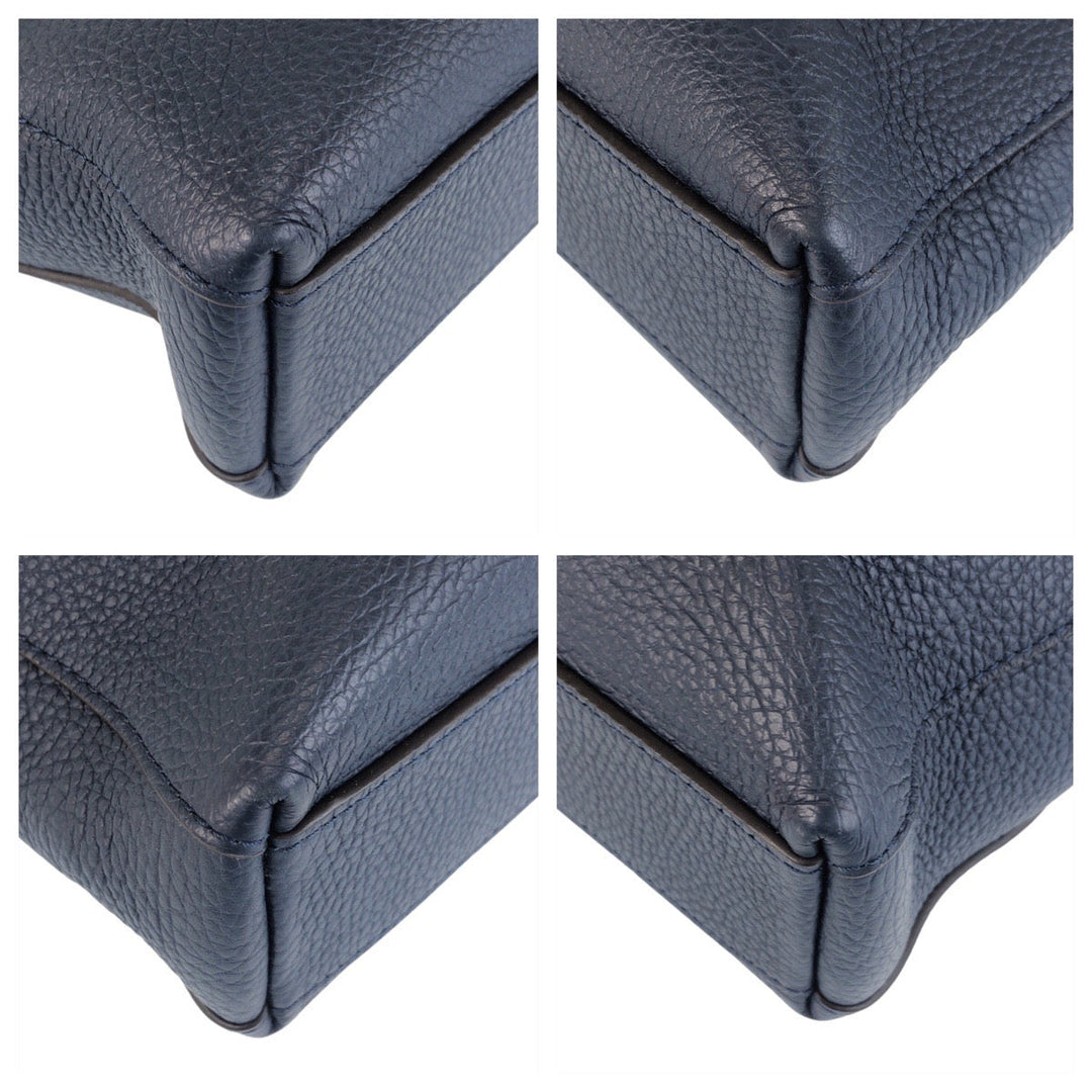 LOUIS VUITTON Business bag M41351 leather Navy SilverMetal Business bag briefcase Taurillon Clemence Victor mens Used Authentic