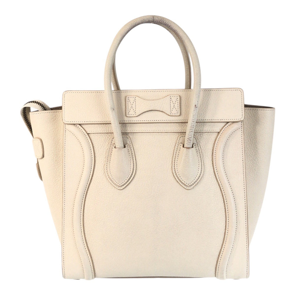 CELINE Handbag F-CU-1146 leather Ivory Gold Metal Luggage micro