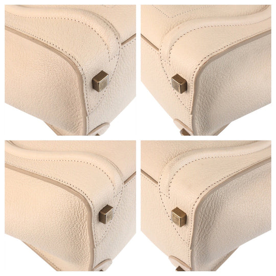 CELINE Handbag F-CU-1146 leather Ivory Gold Metal Luggage micro