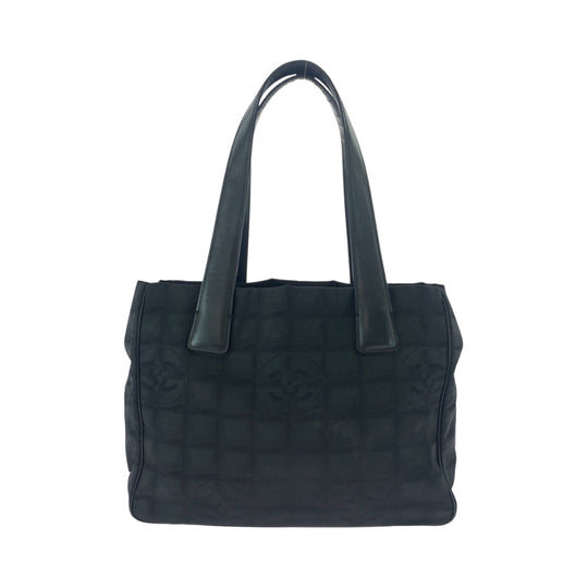CHANEL Tote Bag Nylon Black GoldMetal Tote Bag handbag New Travel Line PM COCO Mark Women Used Authentic