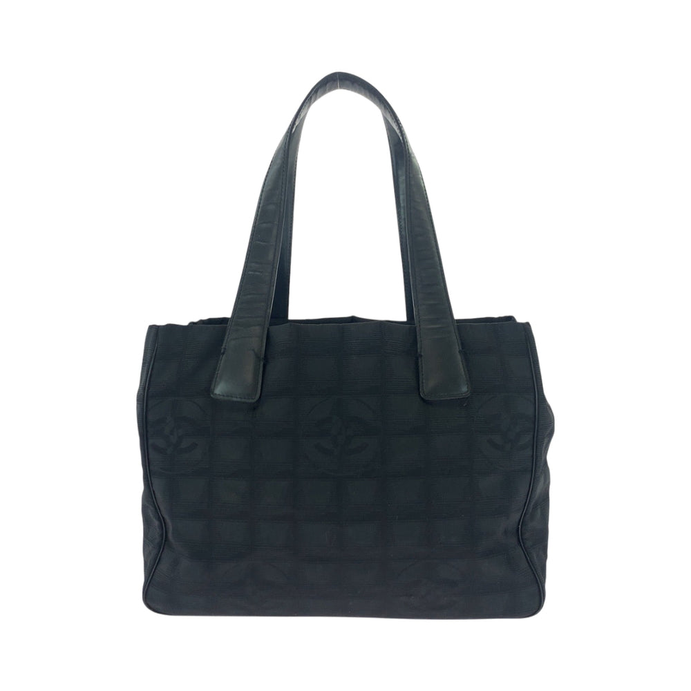 CHANEL Tote Bag Nylon Black GoldMetal Tote Bag handbag New Travel Line PM COCO Mark Women Used Authentic