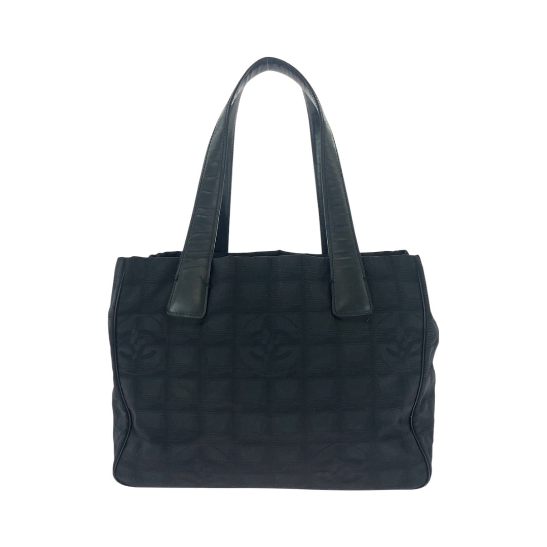 CHANEL Tote Bag Nylon Black GoldMetal Tote Bag handbag New Travel Line PM COCO Mark Women Used Authentic