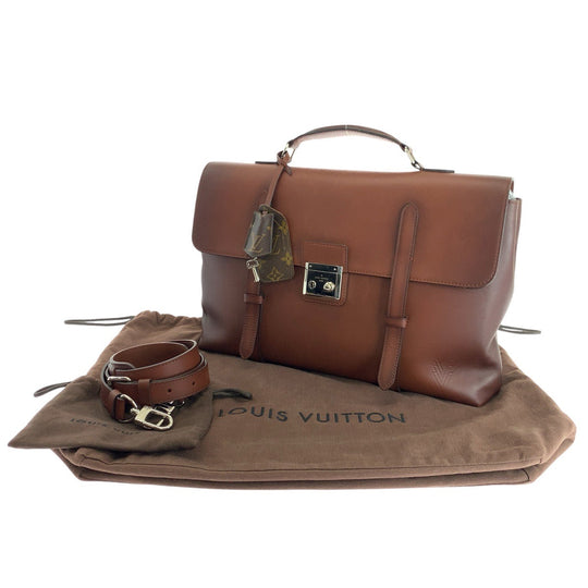 LOUIS VUITTON Business bag M50451 leather Brown Silver Metal Business Bag Shoulder Bag 2way Monogram Cuir Cultable mens Used Authentic