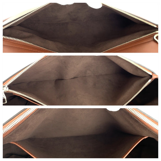 LOUIS VUITTON Business bag M50451 leather Brown Silver Metal Business Bag Shoulder Bag 2way Monogram Cuir Cultable mens Used Authentic