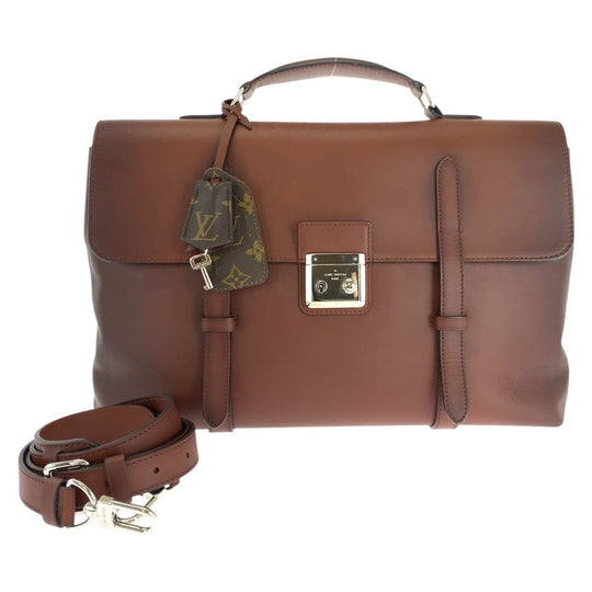 LOUIS VUITTON Business bag M50451 leather Brown Silver Metal Business Bag Shoulder Bag 2way Monogram Cuir Cultable mens Used Authentic