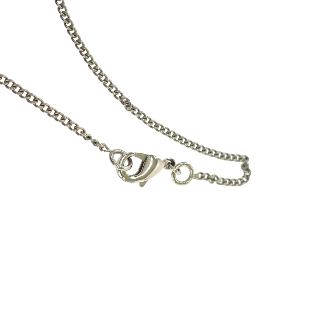 CHANEL Necklace plating Silver white Necklace COCO Mark Fake Pearl Women Used Authentic