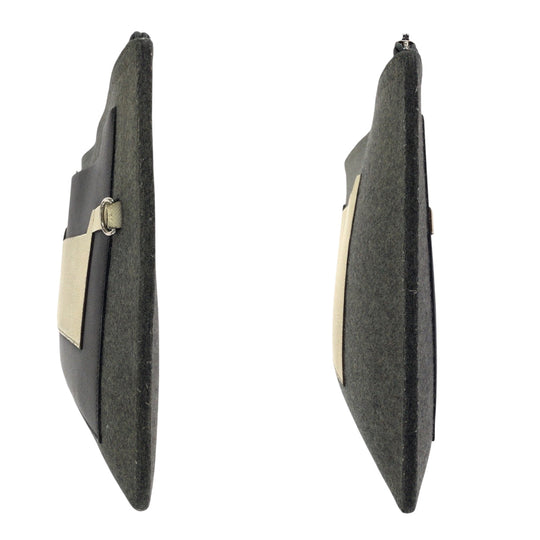 HERMES Clutch bag Felt, Epsom Grey Black Ivory SilverMetal Clutch bag business bag Toudou 37 mens Used Authentic