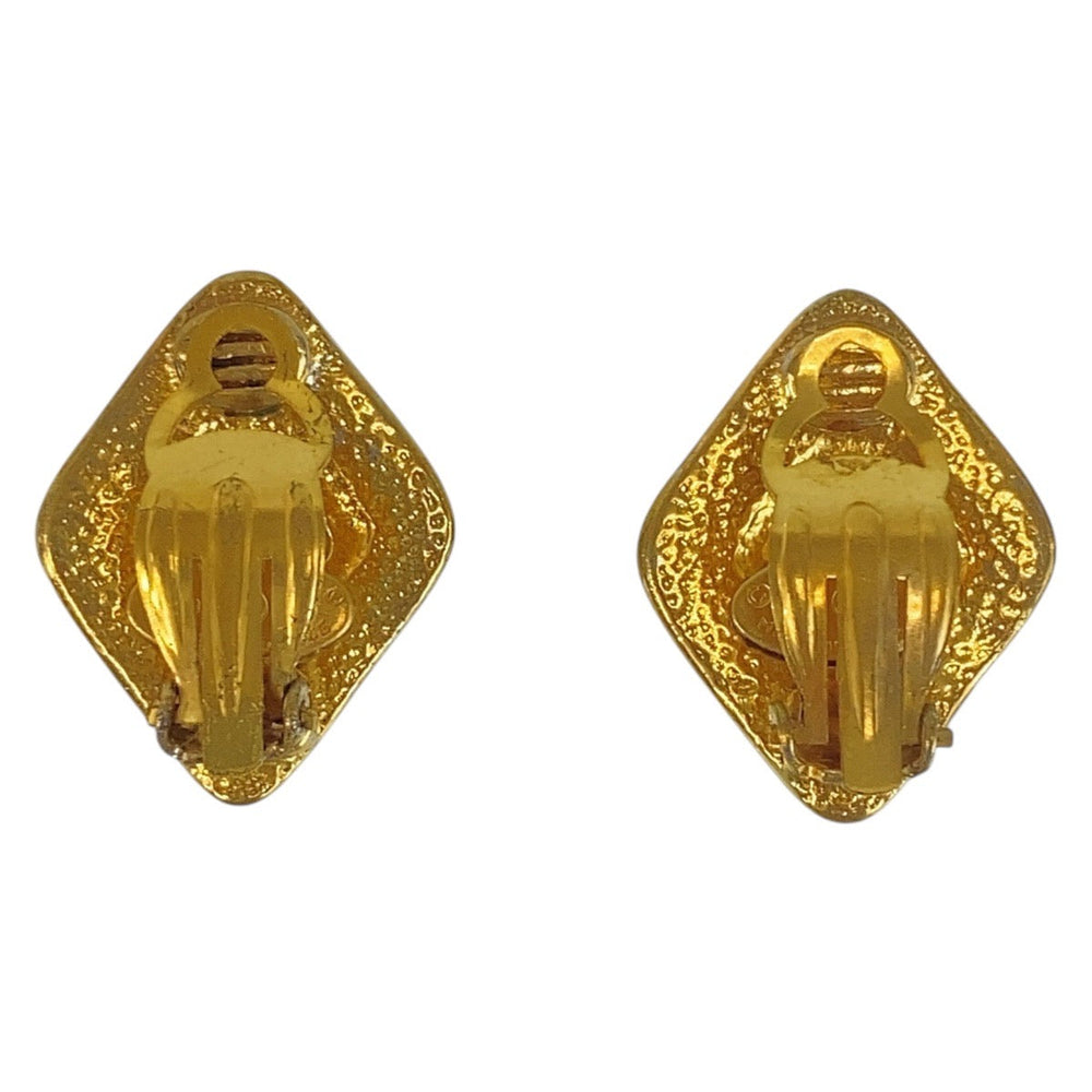 CHANEL Earring plating Gold gold COCO Mark Women Used Authentic