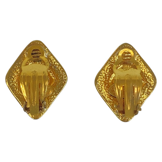 CHANEL Earring plating Gold gold COCO Mark Women Used Authentic