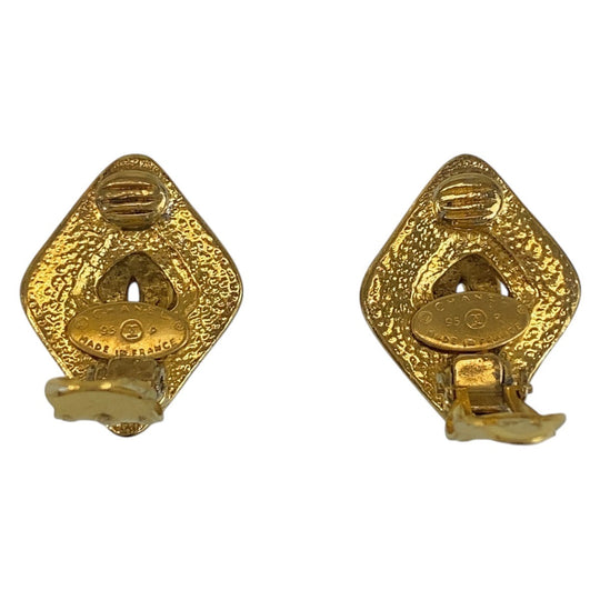 CHANEL Earring plating Gold gold COCO Mark Women Used Authentic