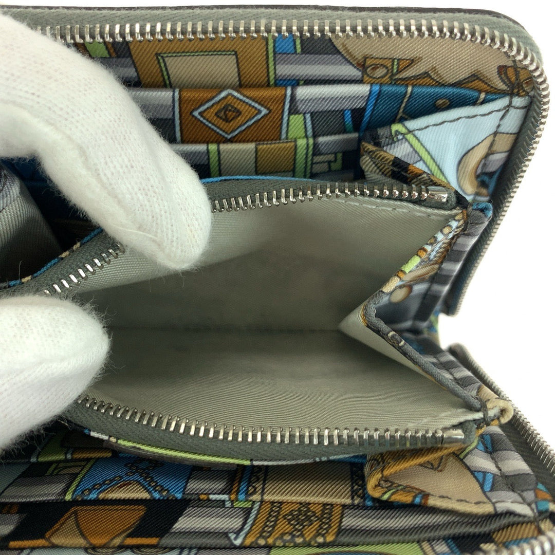 HERMES Bifold Wallet Evercolor Grimeyer Gray type Folding wallet Compact wallet Unisex Azap Compact Silk in Women(Unisex) Used Authentic