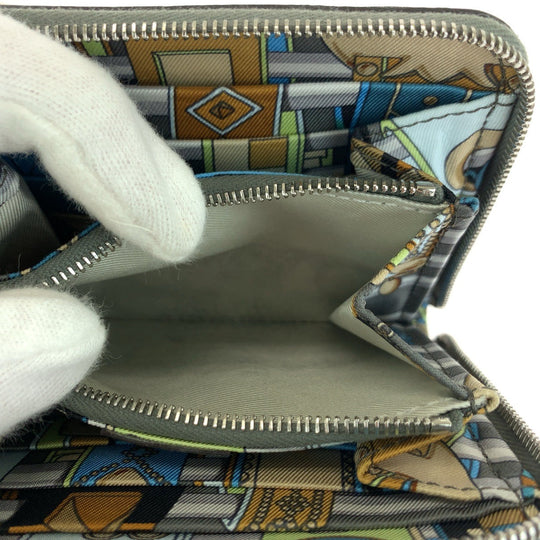 HERMES Bifold Wallet Evercolor Grimeyer Gray type Folding wallet Compact wallet Unisex Azap Compact Silk in Women(Unisex) Used Authentic