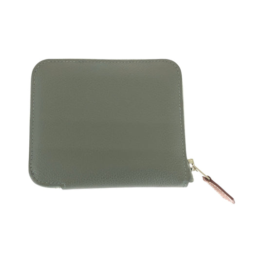 HERMES Bifold Wallet Evercolor Grimeyer Gray type Folding wallet Compact wallet Unisex Azap Compact Silk in Women(Unisex) Used Authentic
