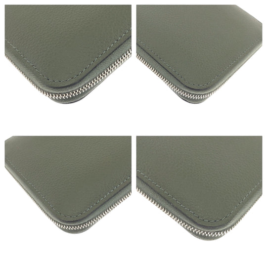 HERMES Bifold Wallet Evercolor Grimeyer Gray type Folding wallet Compact wallet Unisex Azap Compact Silk in Women(Unisex) Used Authentic