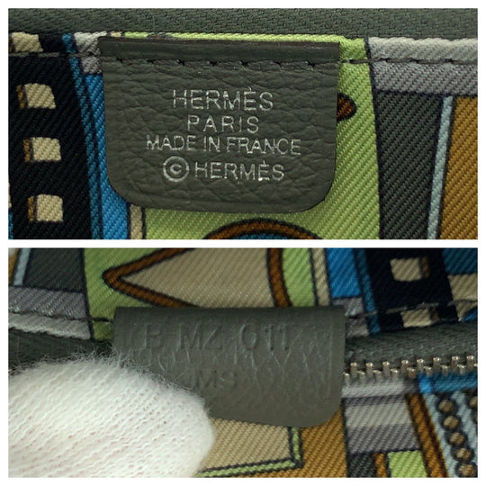 HERMES Bifold Wallet Evercolor Grimeyer Gray type Folding wallet Compact wallet Unisex Azap Compact Silk in Women(Unisex) Used Authentic