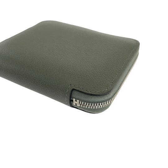 HERMES Bifold Wallet Evercolor Grimeyer Gray type Folding wallet Compact wallet Unisex Azap Compact Silk in Women(Unisex) Used Authentic