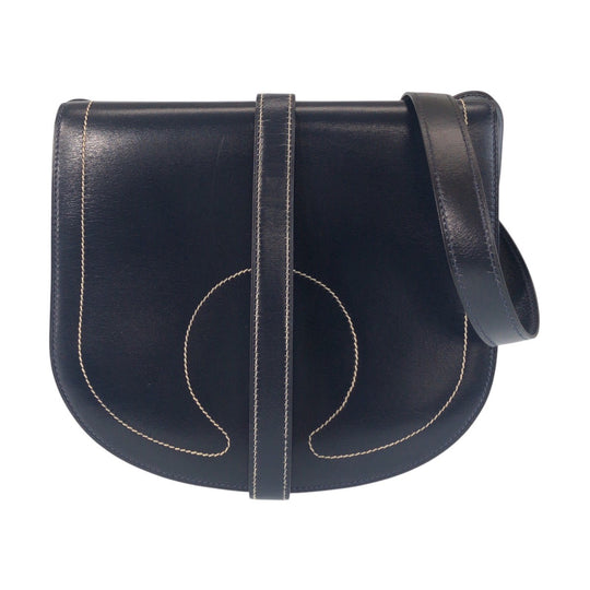 HERMES Shoulder Bag Box scarf Navy Shoulder Bag pochette Gallopard Women Used Authentic