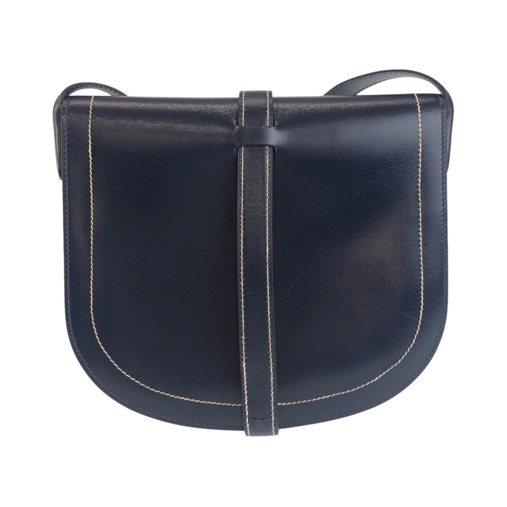 HERMES Shoulder Bag Box scarf Navy Shoulder Bag pochette Gallopard Women Used Authentic