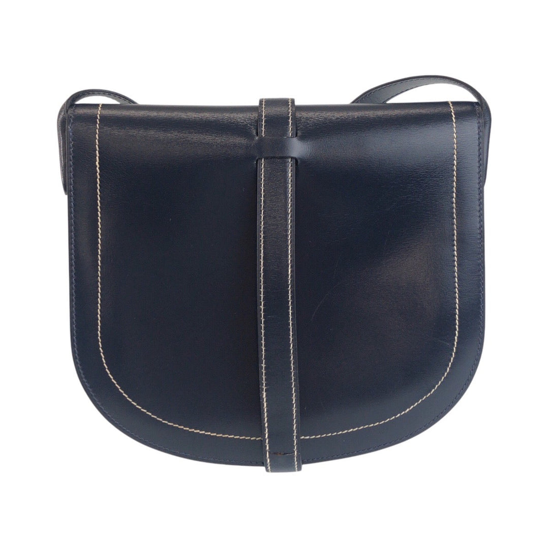 HERMES Shoulder Bag Box scarf Navy Shoulder Bag pochette Gallopard Women Used Authentic