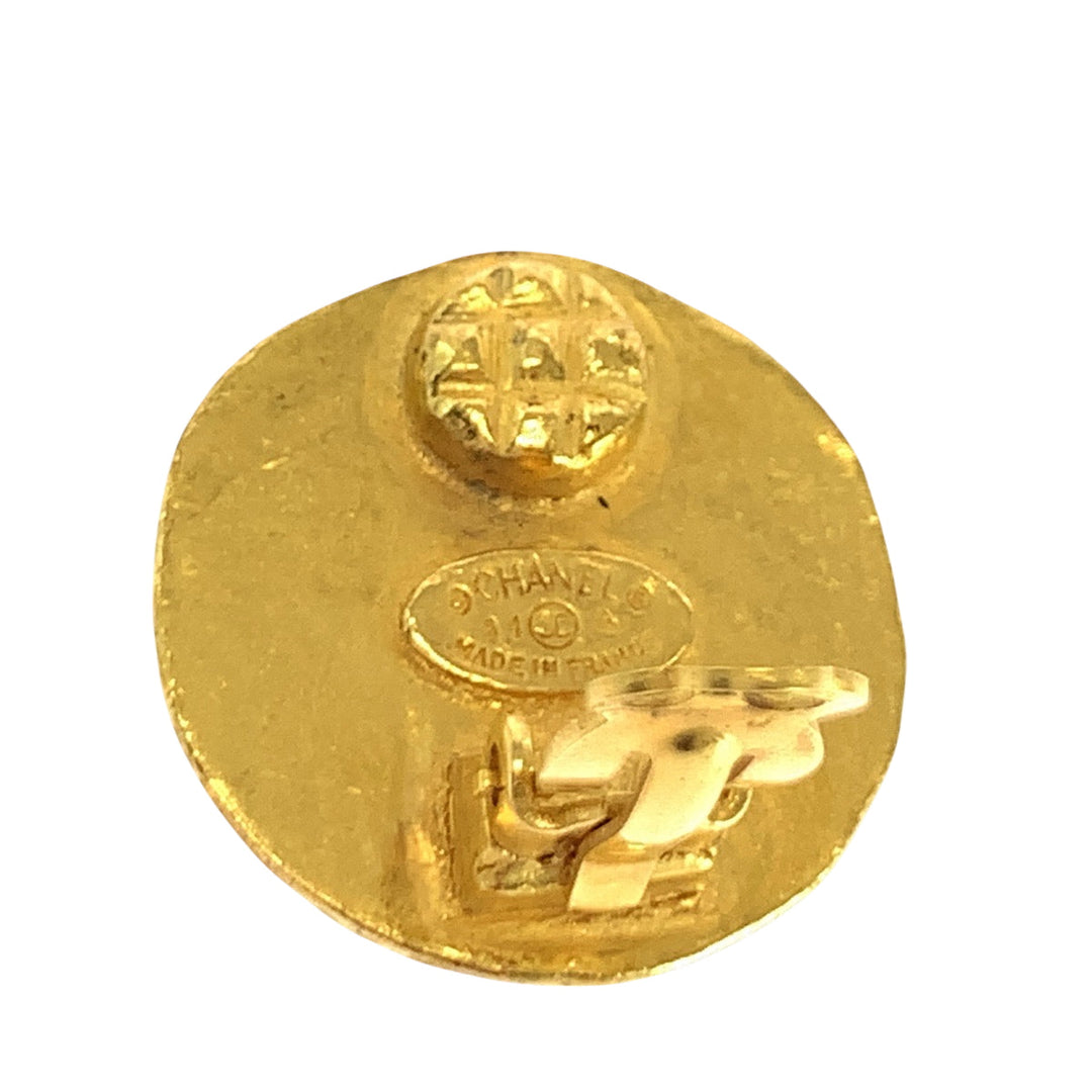 CHANEL Earring plating Gold white Triple COCO Mark Faux Pearl