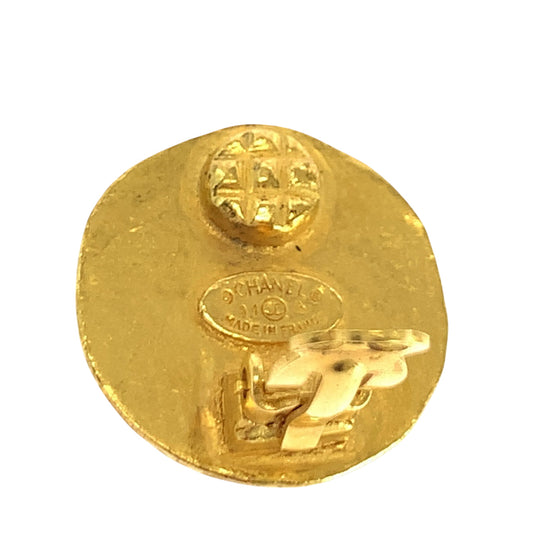 CHANEL Earring plating Gold white Triple COCO Mark Faux Pearl