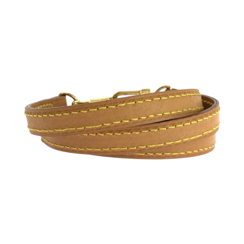LOUIS VUITTON Shoulder strap leather Light Brown Gold Metal shoulder strap only Women Used Authentic
