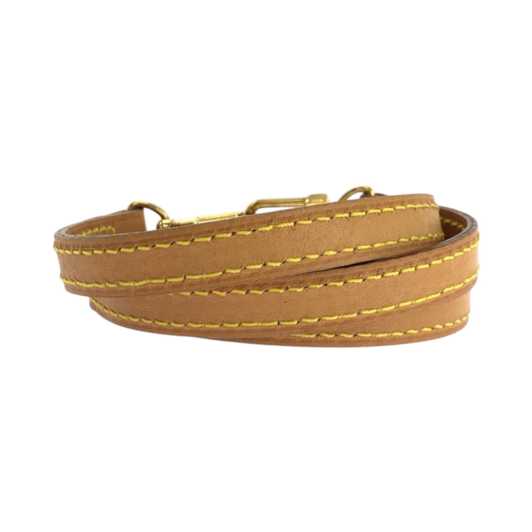 LOUIS VUITTON Shoulder strap leather Light Brown Gold Metal shoulder strap only Women Used Authentic