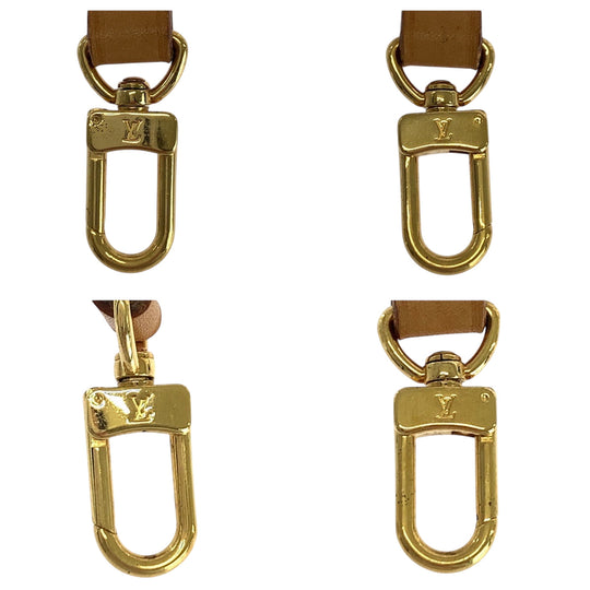 LOUIS VUITTON Shoulder strap leather Light Brown Gold Metal shoulder strap only Women Used Authentic