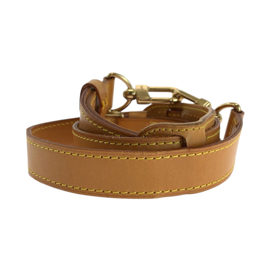 LOUIS VUITTON Shoulder strap leather Light Brown Gold Metal shoulder strap only Women Used Authentic