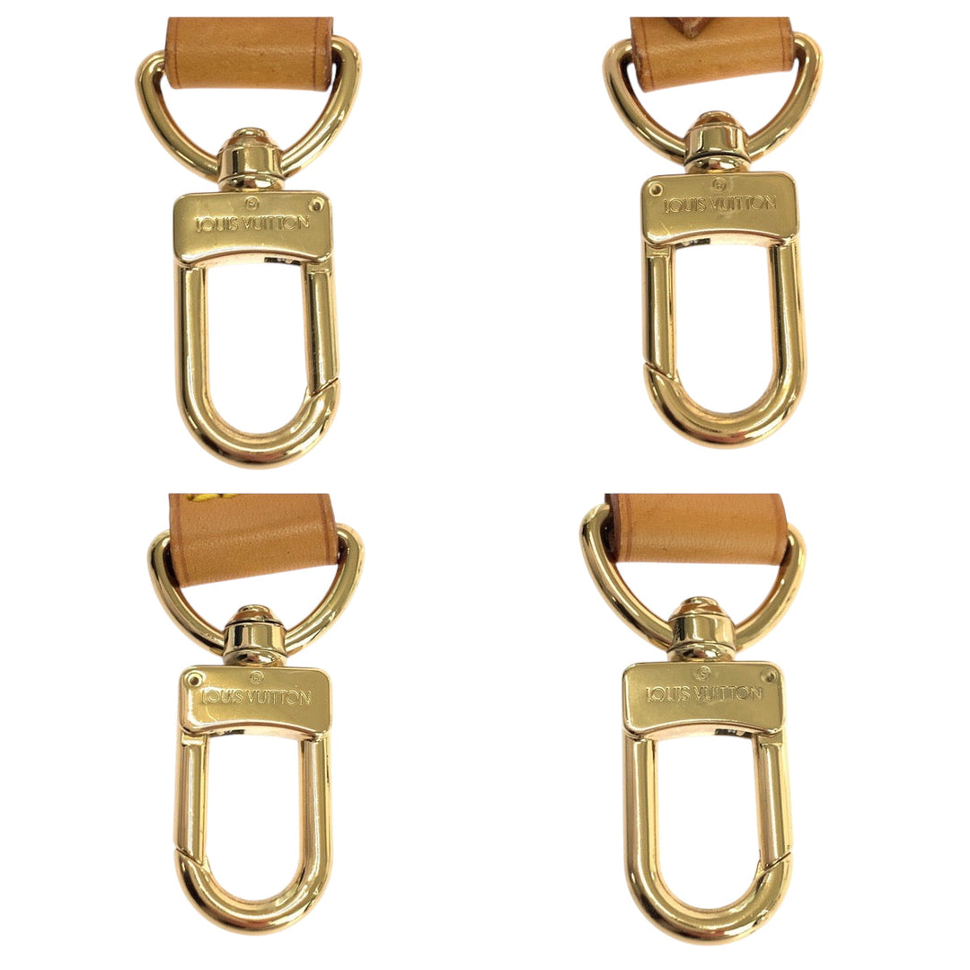 LOUIS VUITTON Shoulder strap leather Light Brown Gold Metal shoulder strap only Women Used Authentic